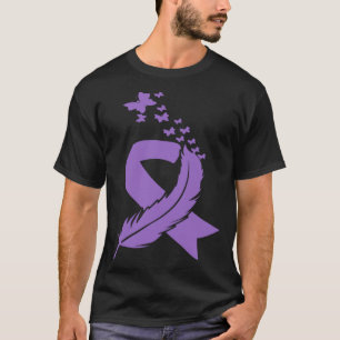 Butterfly Feather Ribbon Alzheimer s & Epilepsy Aw T-Shirt