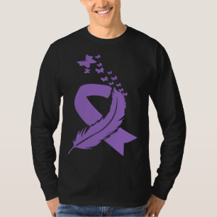 Butterfly Feather Ribbon Alzheimer s & Epilepsy Aw T-Shirt