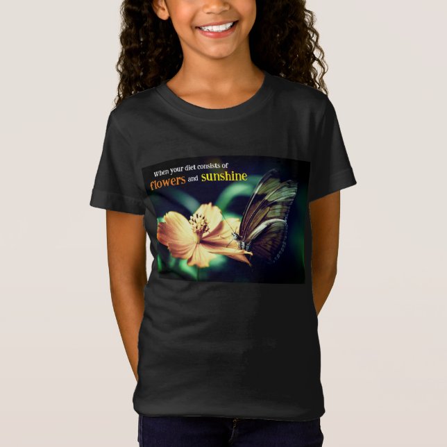 Butterfly feeding on flower T-Shirt (Front)
