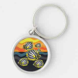 Butterfly fish key ring