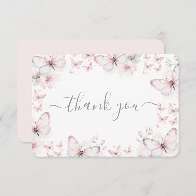 Butterfly Flat Thank You Card (Front/Back)