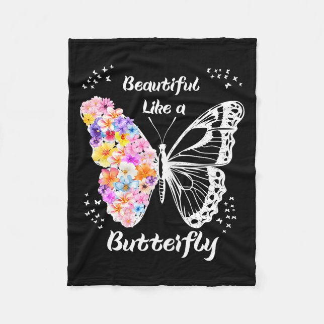 Butterfly  fleece blanket (Front)
