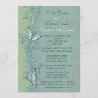 Butterfly Flight Floral Wedding Invitation