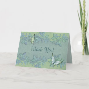 Butterfly Flight Floral Wedding Thank You Card