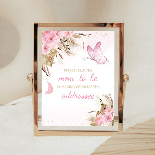 Butterfly Floral Baby Shower Envelope Station Sign