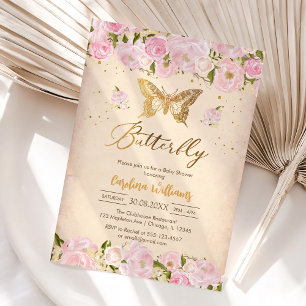 Butterfly Floral Baby Shower Invitation