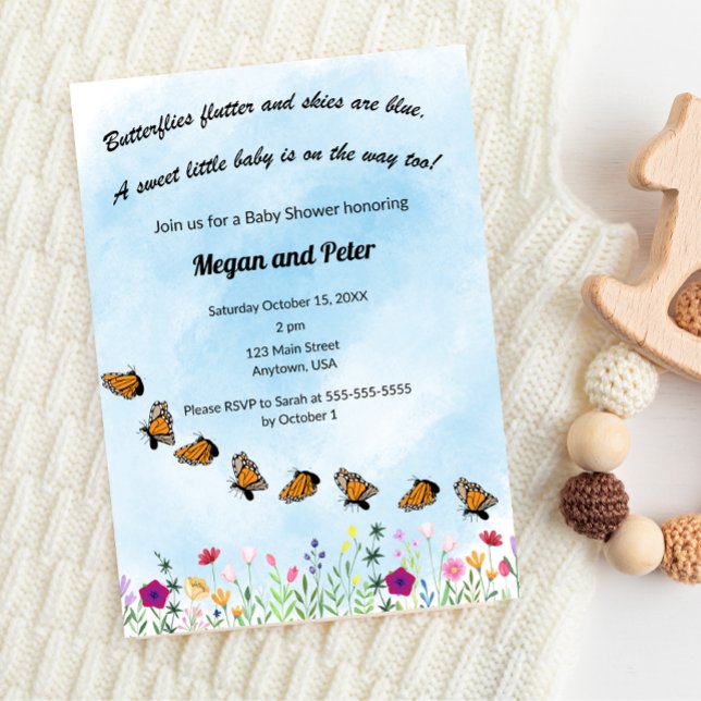 Butterfly Floral Baby Shower Invitation (Creator Uploaded)