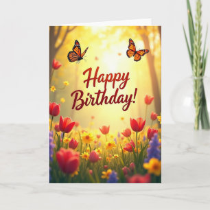 Butterfly Floral Birthday Card