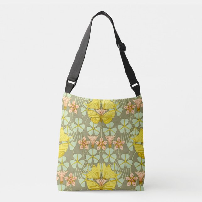 Butterfly Floral Botanical Colourful Crossbody Bag (Front)
