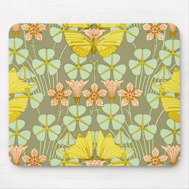 Butterfly Floral Botanical Colourful Mouse Pad (Front)