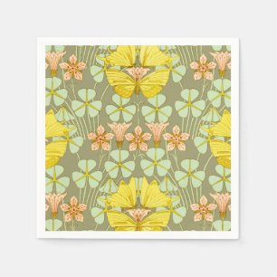 Butterfly Floral Botanical Colourful Napkin