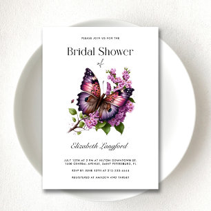Butterfly Floral Bridal Shower Invitation