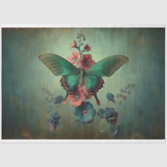 Butterfly Floral Decoupage Tissue Paper (Front)