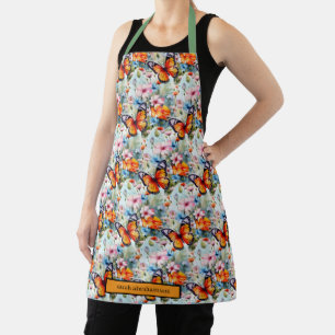 Butterfly Floral Flower Garden Gardening Apron