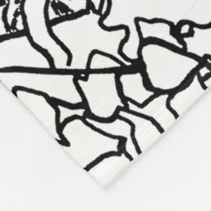 Butterfly Floral in Black and White - Customise Fleece Blanket