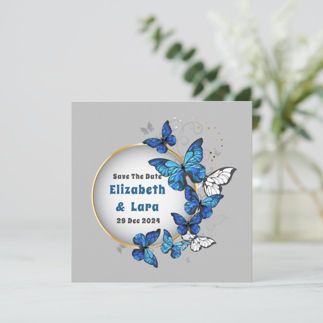 Butterfly floral Invitation card (Standing Front)