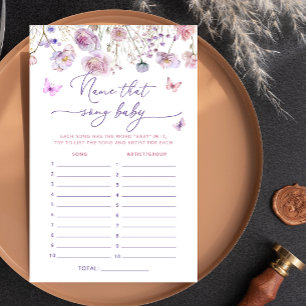 Butterfly Floral Name That Song Baby Shower Game