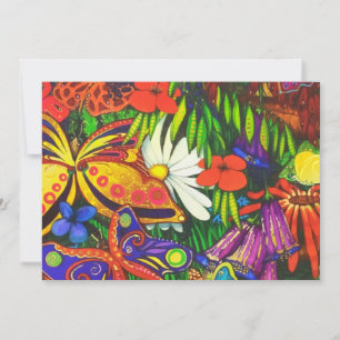 Butterfly Floral Natural Gold Metallic Announcement