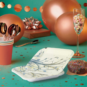 Butterfly Floral Paper Plate