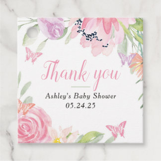 Butterfly Floral Party Favour Tag