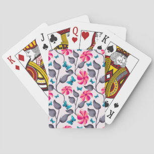 Butterfly floral  Pattern Elegant Botanical Playing Cards