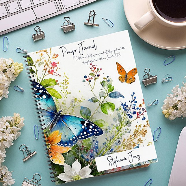 Butterfly floral personalised prayer journal (Creator Uploaded)