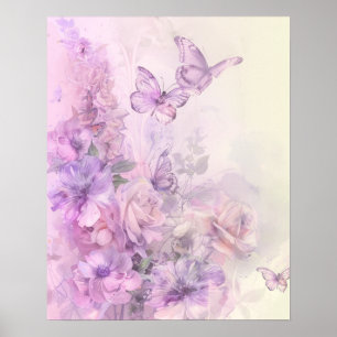 Butterfly Floral Poster