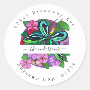 Butterfly & Floral Return Address Envelope Seal