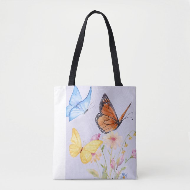 Butterfly & floral Vibes Tote bag (Front)