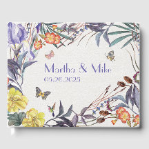 Butterfly Floral Wedding Guest Book