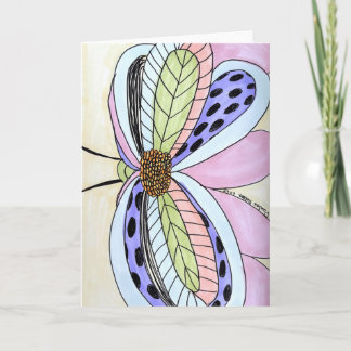 Butterfly Flower Blank Card