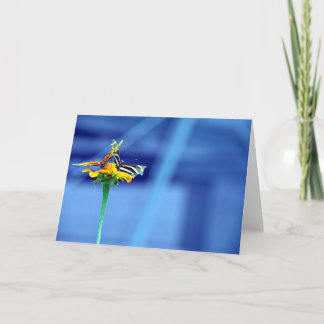 Butterfly Flower Blue Card