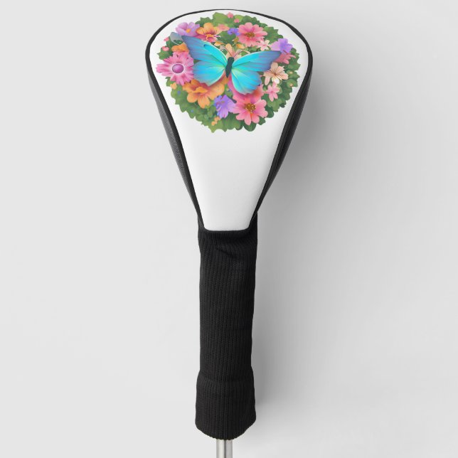 Butterfly Flower Garden Golf Head Cover (Front)