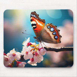 Butterfly Flower Nature Serene Tranquil Mouse Pad