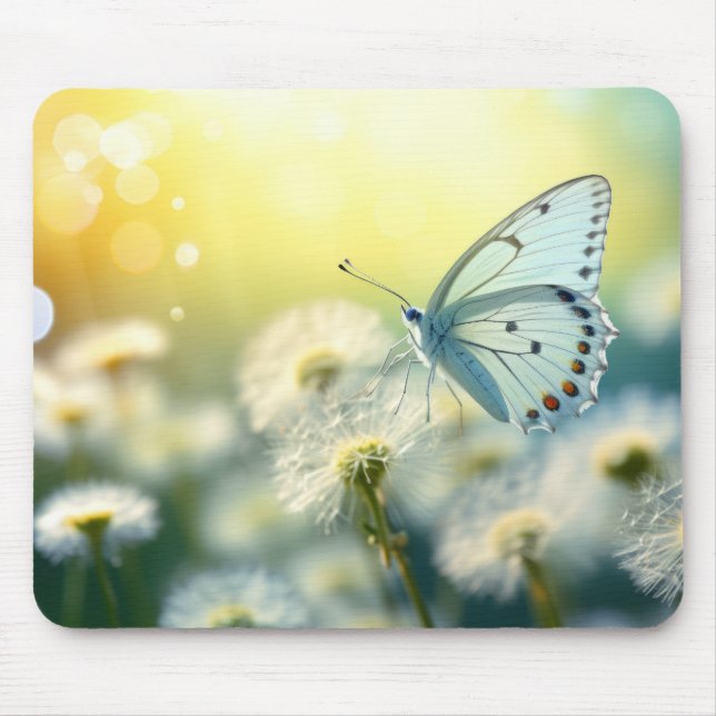 Butterfly Flower Nature Serene Tranquil  Mouse Pad (Front)