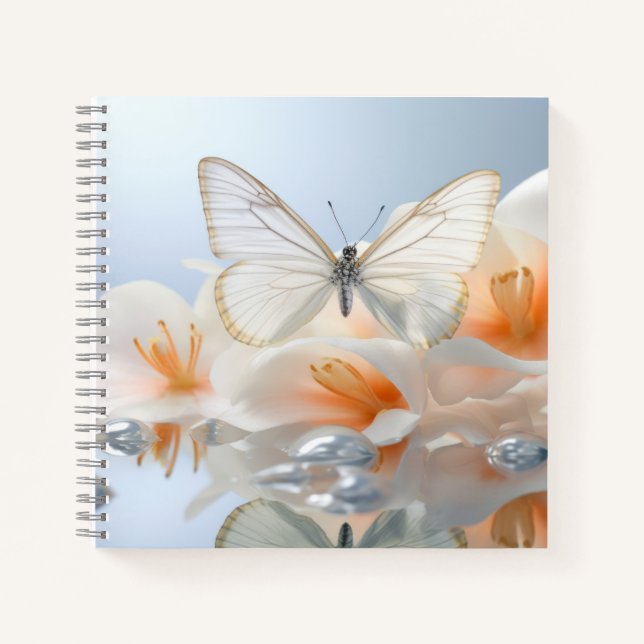 Butterfly Flower Nature Serene Tranquil  Notebook (Front)