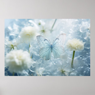 Butterfly Flower Nature Serene Tranquil Poster