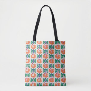 Butterfly Flower Pattern Tote Bag
