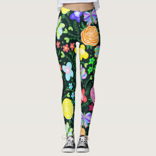Butterfly Flower Rainbow Leggings