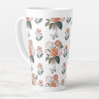 Butterfly Flower spells Latte Mug