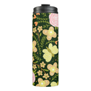 Butterfly Flower Thermal Tumbler