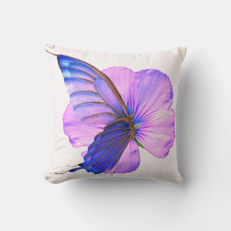 Butterfly Flower Throw Pillow