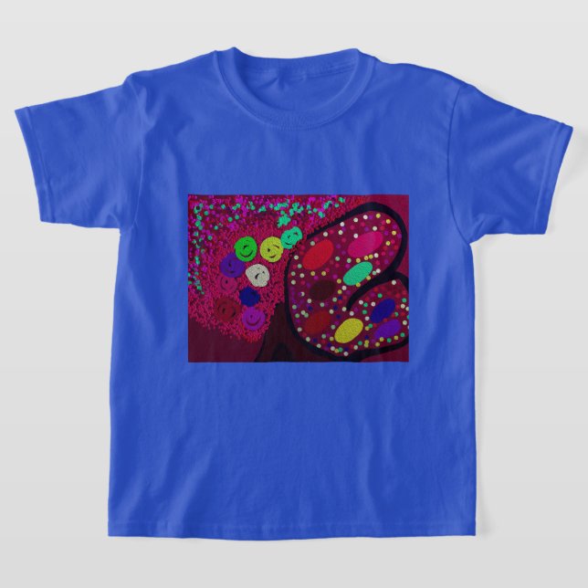 Butterfly Flowering Rose Tree T-Shirt (Laydown)