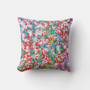 Butterfly Flowers 1 Cotton Throw Pillow 16x16