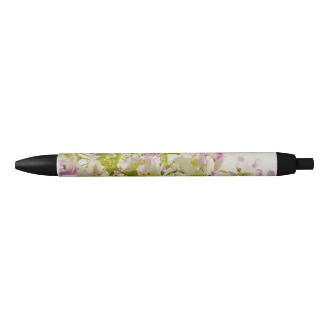Butterfly Flowers Black Ink Pen (Front)