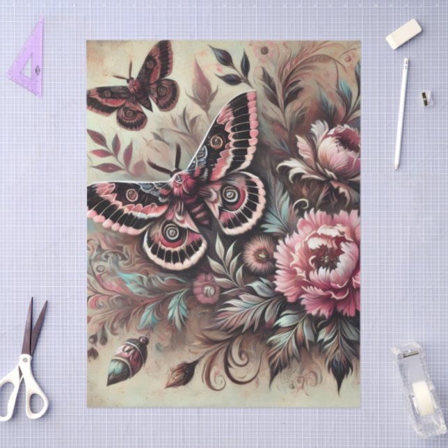 Butterfly Flowers Butterflies Whimsical Decoupage Tissue Paper (Craft)