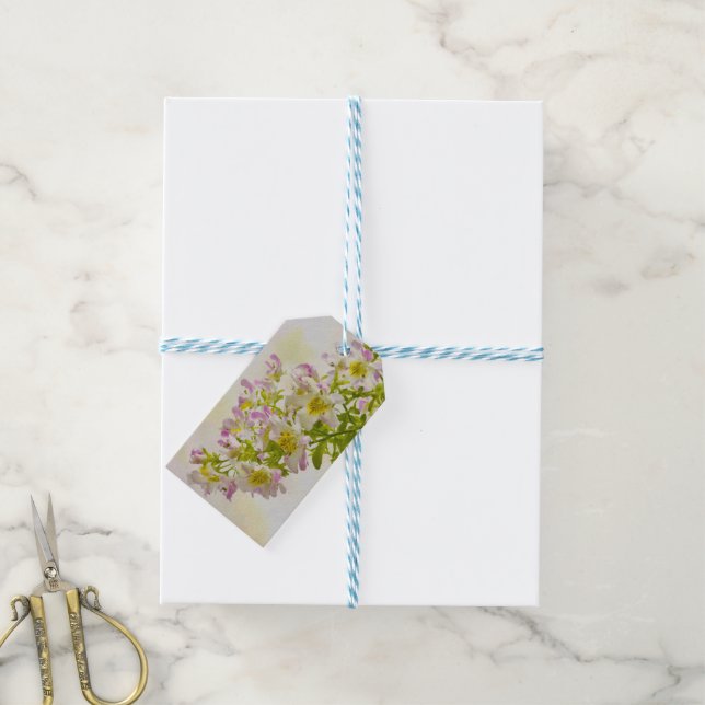 Butterfly Flowers Gift Tags (With Twine)