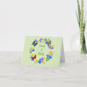 Butterfly Flowers Personalised Wedding Note Cards