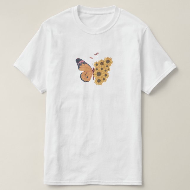 butterfly flowers T-Shirt (Design Front)