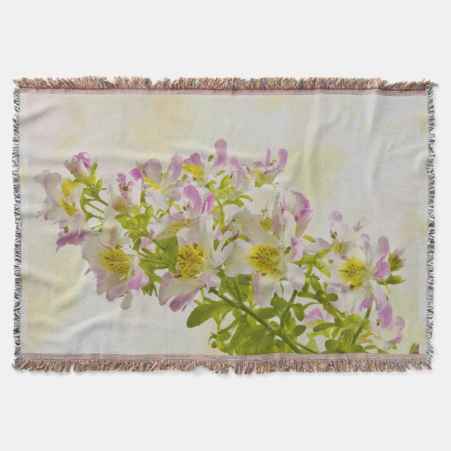 Butterfly Flowers Throw Blanket (Front)